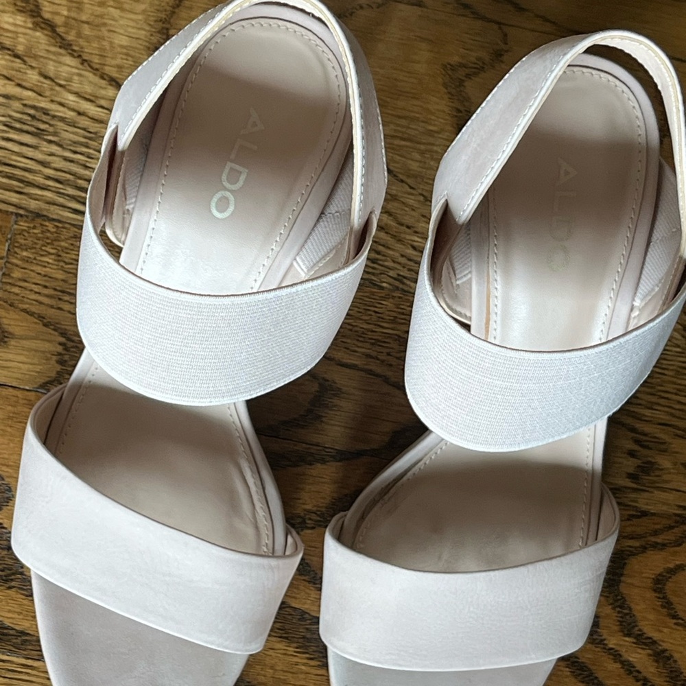 ALDO Women's Light Blush/Beige Wide-Strap Sandals